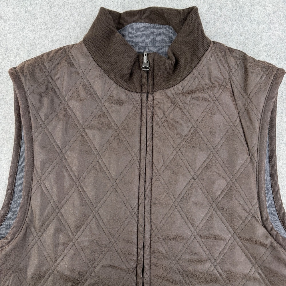 Stafford Men's Full Zip Reversible‎ Winter  Jacket Vest Small Wool Blend Quilted